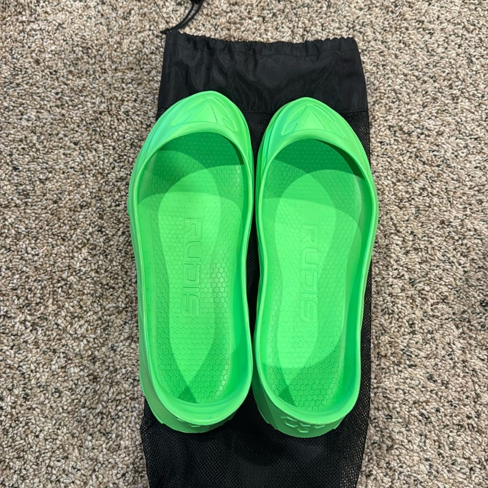 Rudis wrestling shoe covers bright green